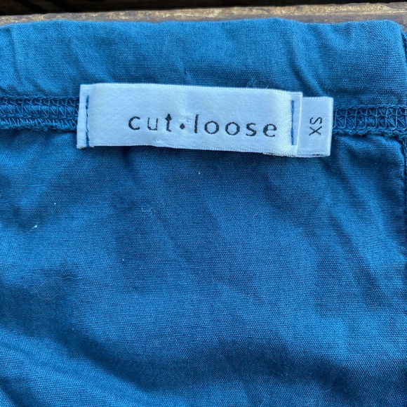 Cut loose blue drawstring skirt - Picture 2 of 4